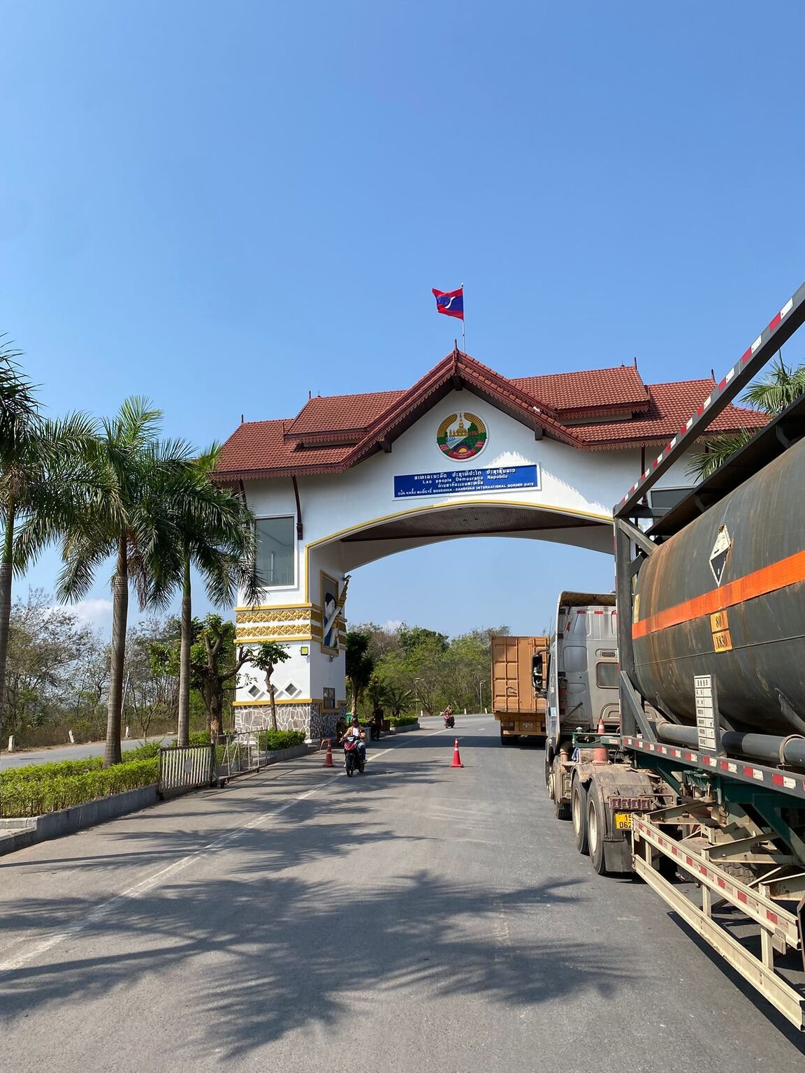 Stamping process at the immigration counter